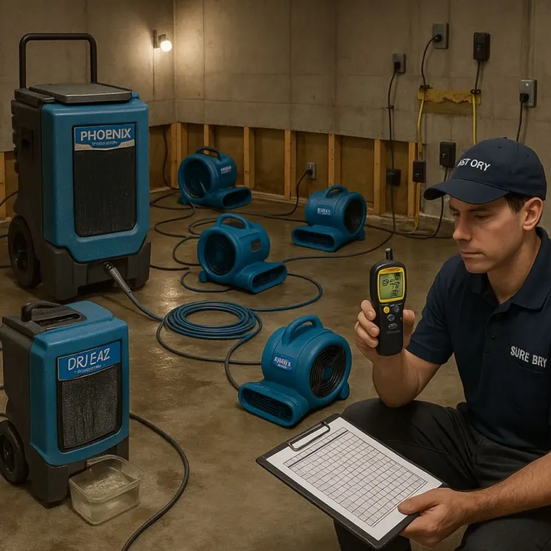 Structural Drying and Dehumidification process in Lone Oak, TN